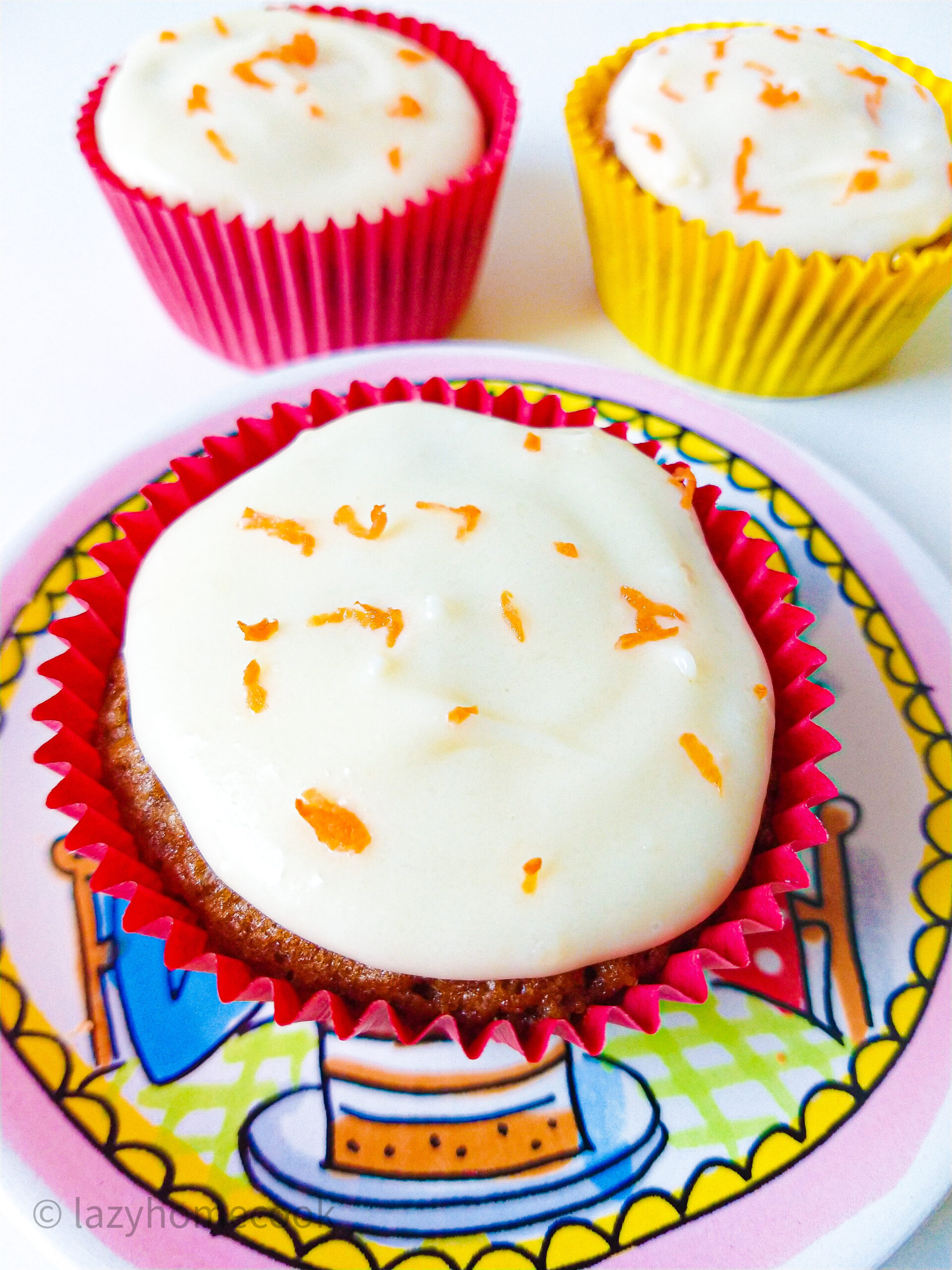 Carrot cupcakes recipe with cream cheese frosting