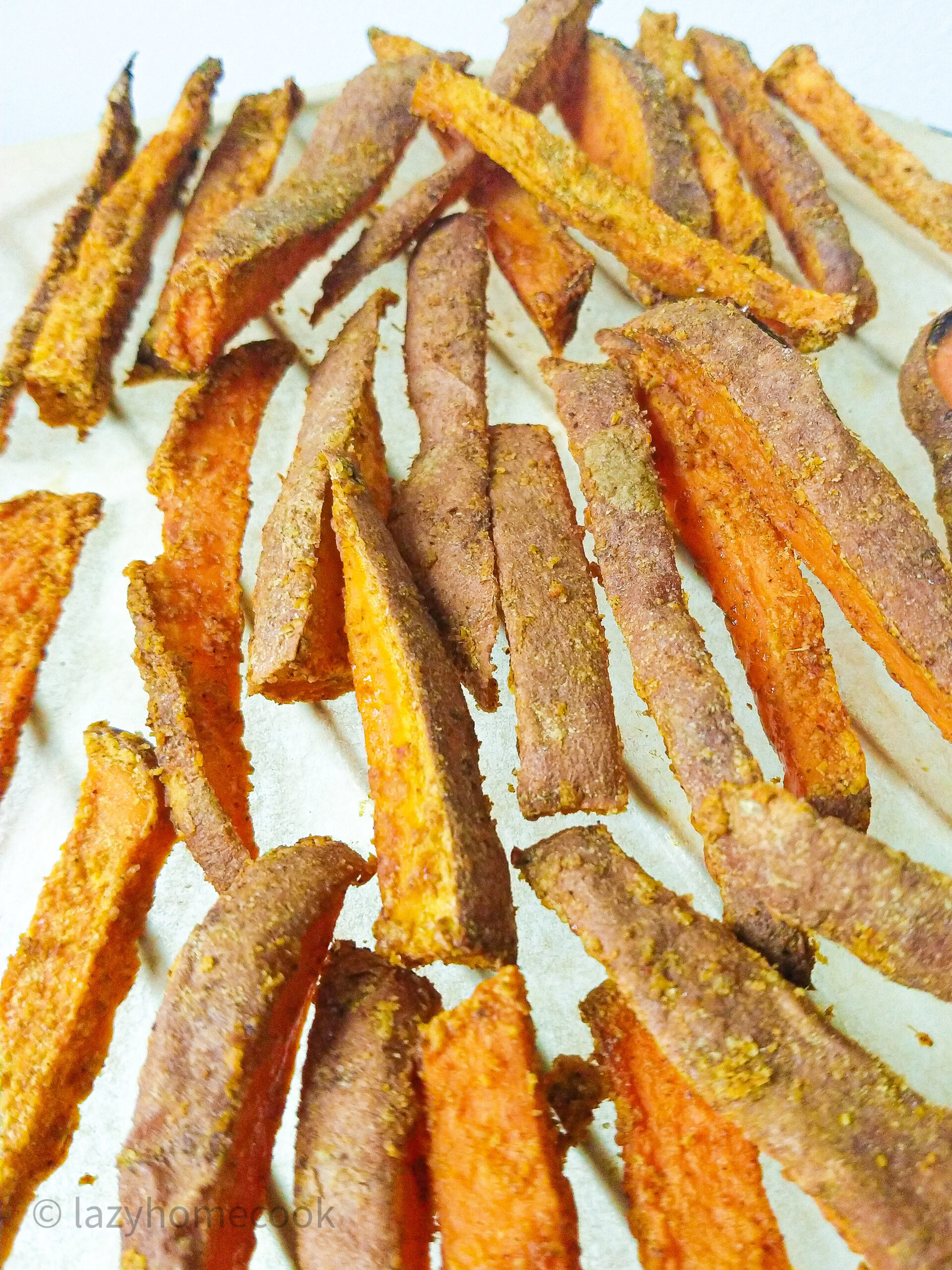 crispy and spicy sweet potato fries with cumin