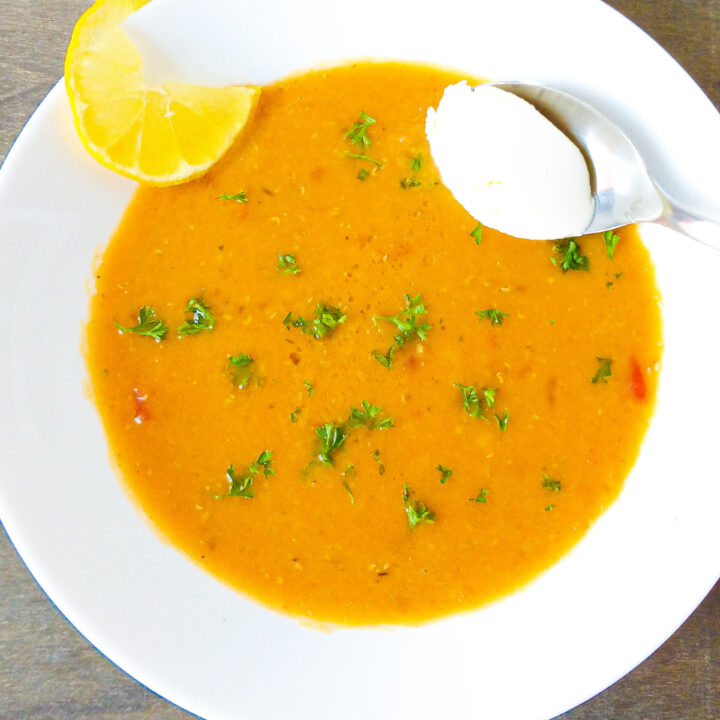 healthy red lentil soup with lemon recipe