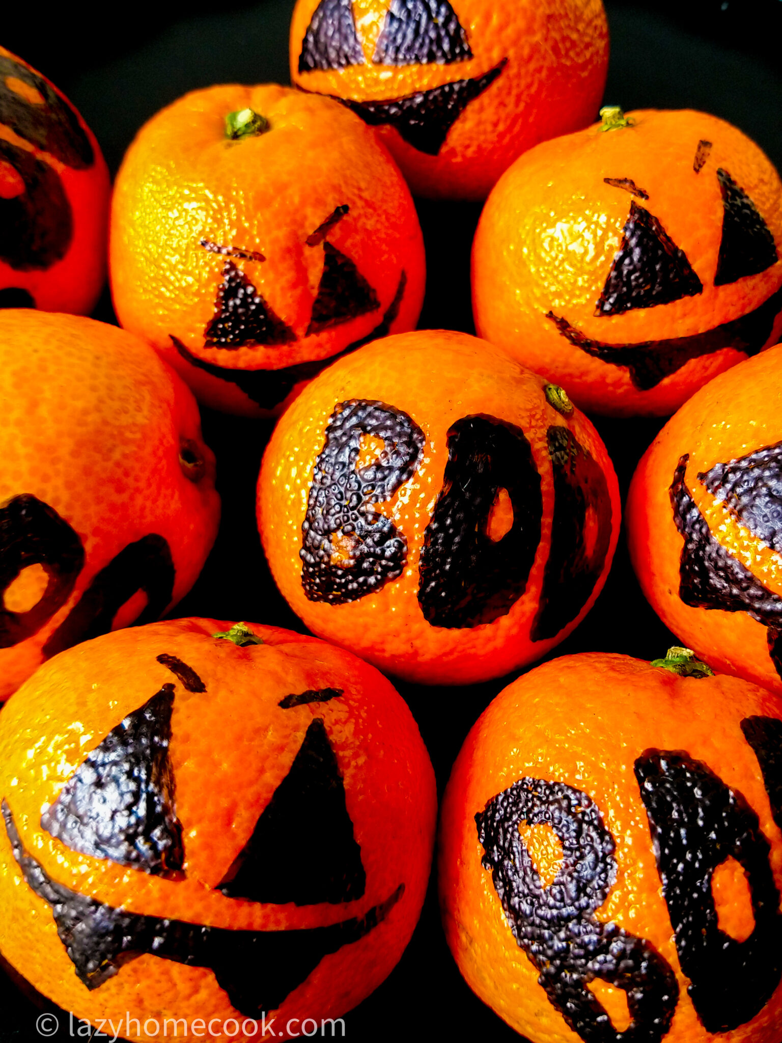 Clementine Pumpkins (Super Easy!) Healthy Halloween Treats Lazyhomecook