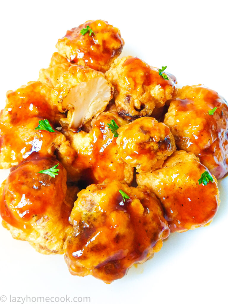 Extra crispy cauliflower bites with sweet soy sauce Lazyhomecook