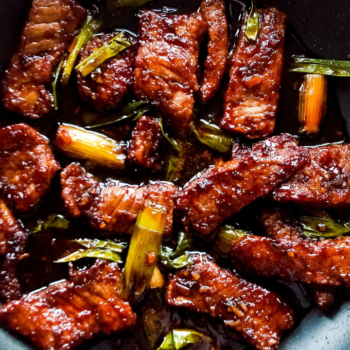 Chinese beef with spring onions