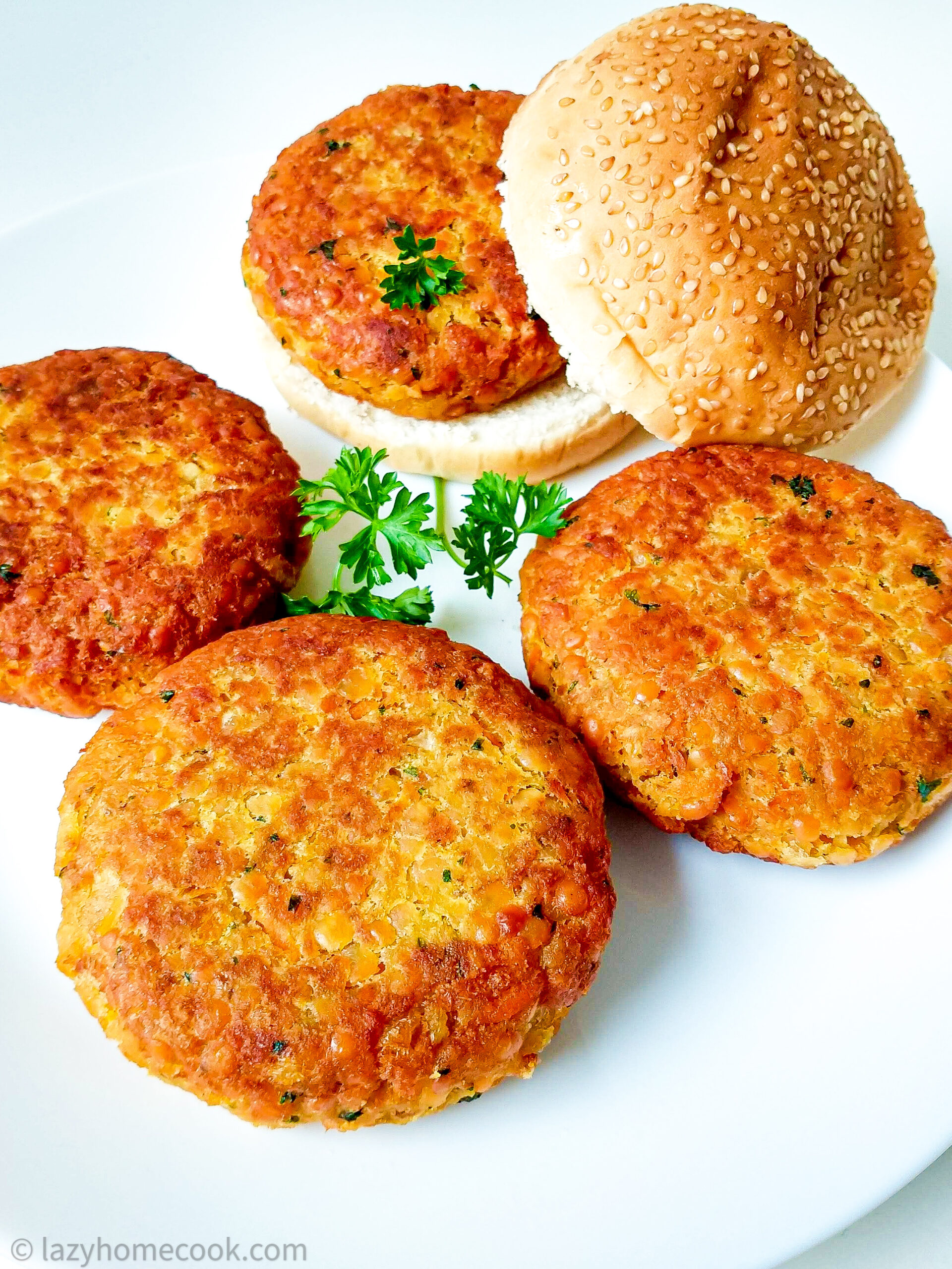 Red lentil burgers recipe - Lazyhomecook